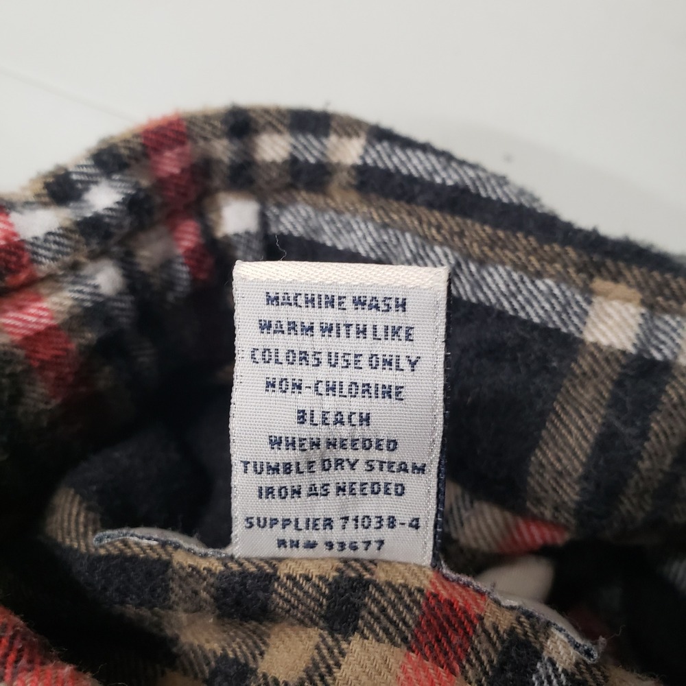St Johns Bay Mens Super Soft Flannel Shirt Plaid Red Black Tan Size M Cotton - Picture 5 of 6